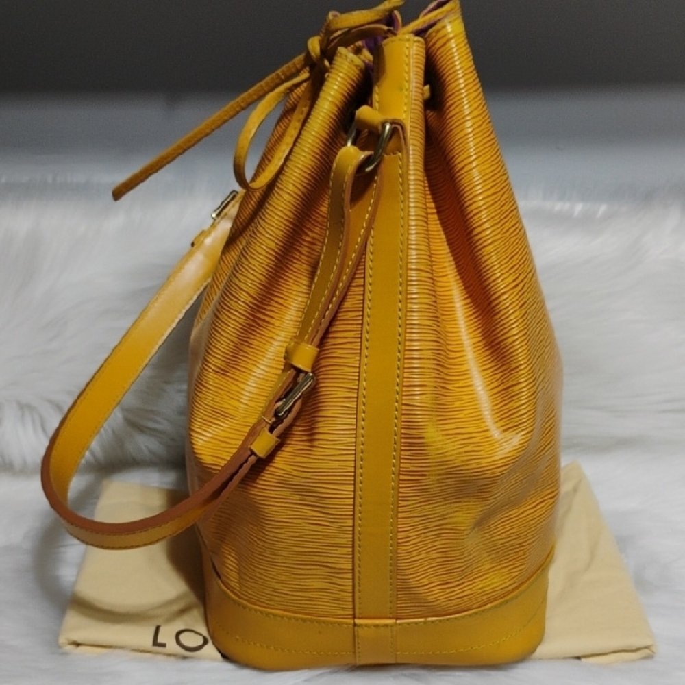SALE! Auth Louis Vuitton Mustard Yellow Epi Leather Bucket/Shoulder Bag W/DB - Picture 5 of 16